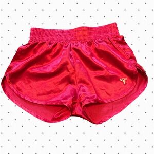 Tesla Red Satin Athletic Short Shorts